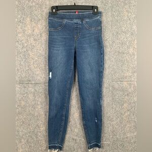 SPANX Distressed Ankle Skinny Jeans Women’s Size Small medium‎ Wash Blue
